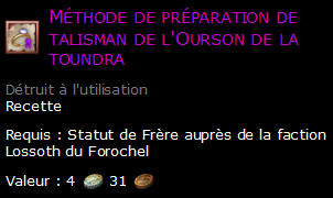 Méthode de préparation de talisman de l'Ourson de la toundra