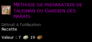 Méthode de préparation de talisman du Gardien des marais