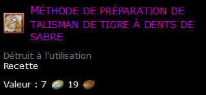 Méthode de préparation de talisman de tigre à dents de sabre