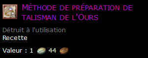 Méthode de préparation de talisman de l'Ours