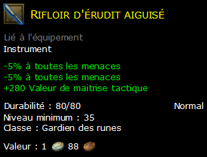 Rifloir d'érudit aiguisé