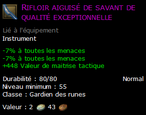 Rifloir aiguisé de savant de qualité exceptionnelle