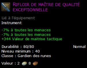 Rifloir de maître de qualité exceptionnelle