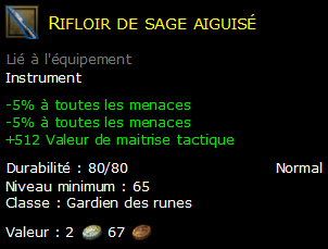 Rifloir de sage aiguisé