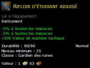 Rifloir d'étudiant aiguisé