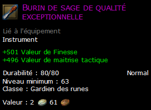 Burin de sage de qualité exceptionnelle