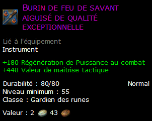 Burin de feu de savant aiguisé de qualité exceptionnelle