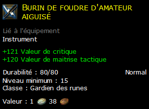 Burin de foudre d'amateur aiguisé