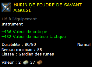 Burin de foudre de savant aiguisé