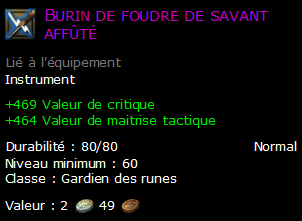 Burin de foudre de savant affûté