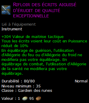 Rifloir des écrits aiguisé d'érudit de qualité exceptionnelle