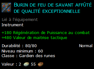 Burin de feu de savant affûté de qualité exceptionnelle