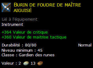 Burin de foudre de maître aiguisé