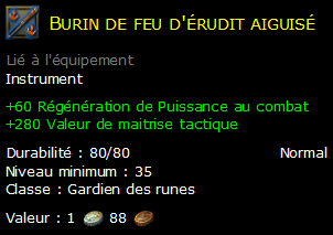 Burin de feu d'érudit aiguisé