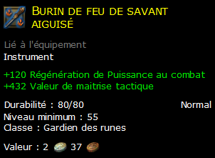 Burin de feu de savant aiguisé