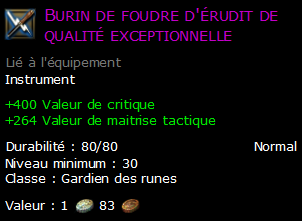 Burin de foudre d'érudit de qualité exceptionnelle