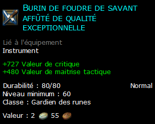 Burin de foudre de savant affûté de qualité exceptionnelle