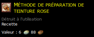 Méthode de préparation de teinture rose