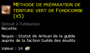 Méthode de préparation de teinture vert de Fondcombe (x5)