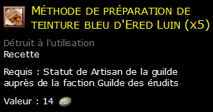 Méthode de préparation de teinture bleu d'Ered Luin (x5)