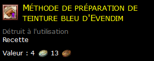 Méthode de préparation de teinture bleu d'Evendim