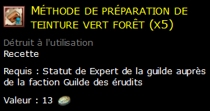 Méthode de préparation de teinture vert forêt (x5)