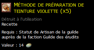 Méthode de préparation de teinture violette (x5)