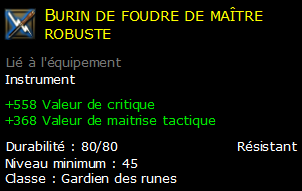 Burin de foudre de maître robuste