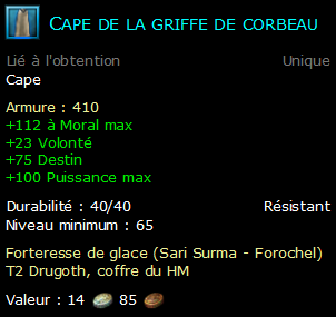 Cape de la griffe de corbeau