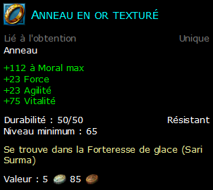 Anneau en or texturé