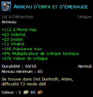 Anneau d'onyx et d'émeraude