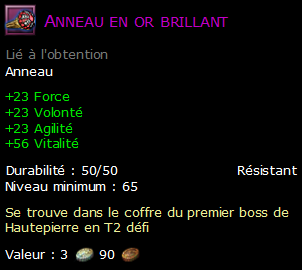 Anneau en or brillant