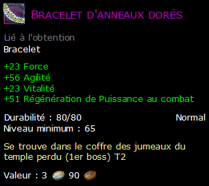 Bracelet d'anneaux dorés