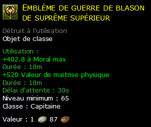 Emblème de guerre de blason de suprême supérieur