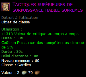 Tactiques supérieures de surpuissance habile suprêmes