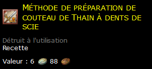 Méthode de préparation de couteau de Thain à dents de scie