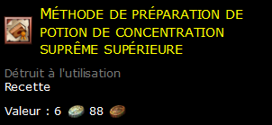 Méthode de préparation de potion de concentration suprême supérieure