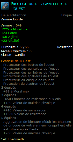 Protecteur des gantelets de l'ouest