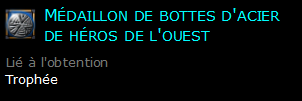 Médaillon de bottes d'acier de héros de l'ouest