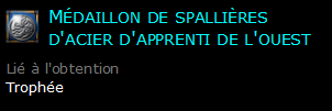 Médaillon de spallières d'acier d'apprenti de l'ouest