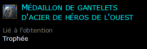 Médaillon de gantelets d'acier de héros de l'ouest