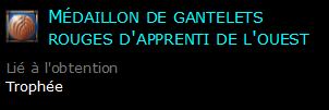 Médaillon de gantelets rouges d'apprenti de l'ouest