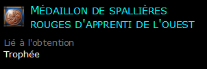 Médaillon de spallières rouges d'apprenti de l'ouest