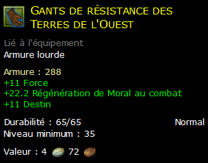 Gants de résistance des Terres de l'Ouest