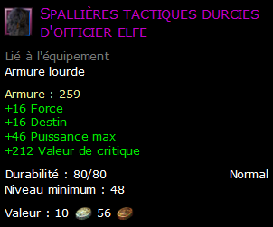 Spallières tactiques durcies d'officier elfe