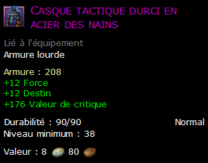 Casque tactique durci en acier des nains