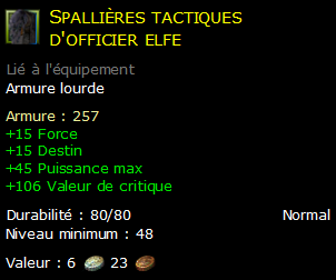 Spallières tactiques d'officier elfe