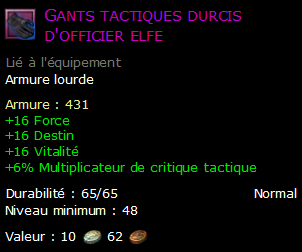 Gants tactiques durcis d'officier elfe