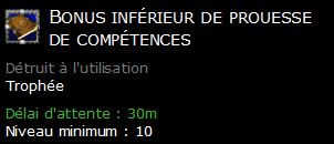 Bonus inférieur de prouesse de compétences