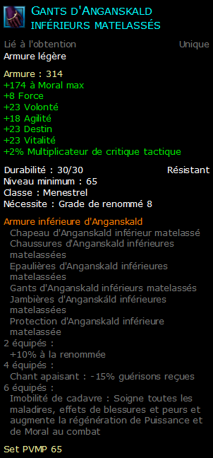 Gants d'Anganskald inférieurs matelassés